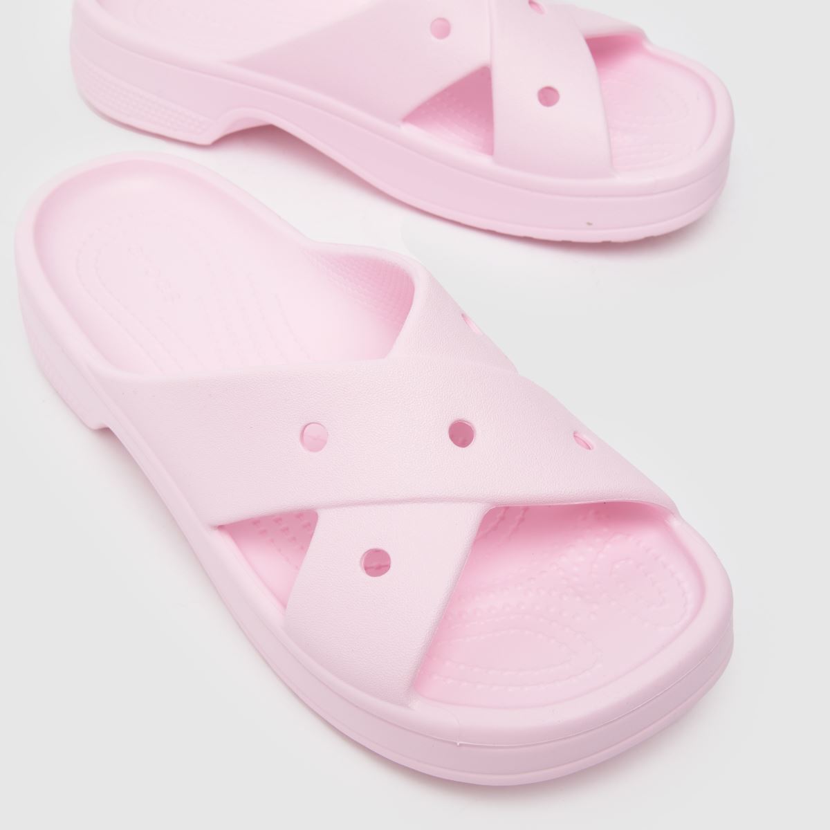 Crocs  Cross Strap Slide in Pink Crocs  Cross Strap Slide in Pink