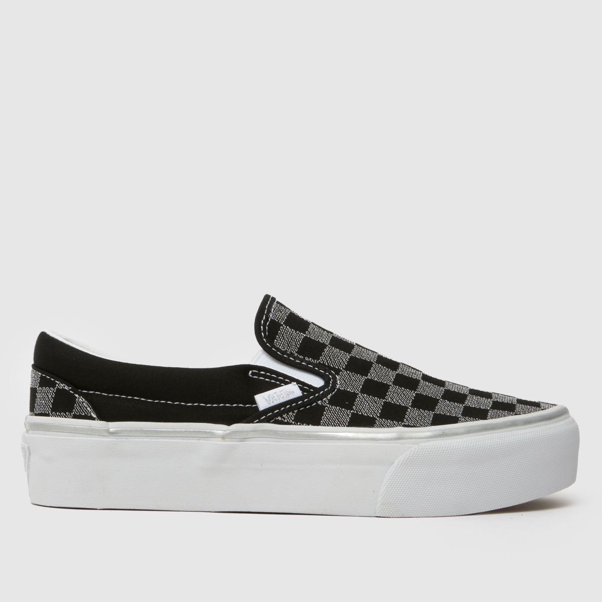 Vans  Classic Slip On Platform in Black & Grey Vans  Classic Slip On Platform in Black & Grey