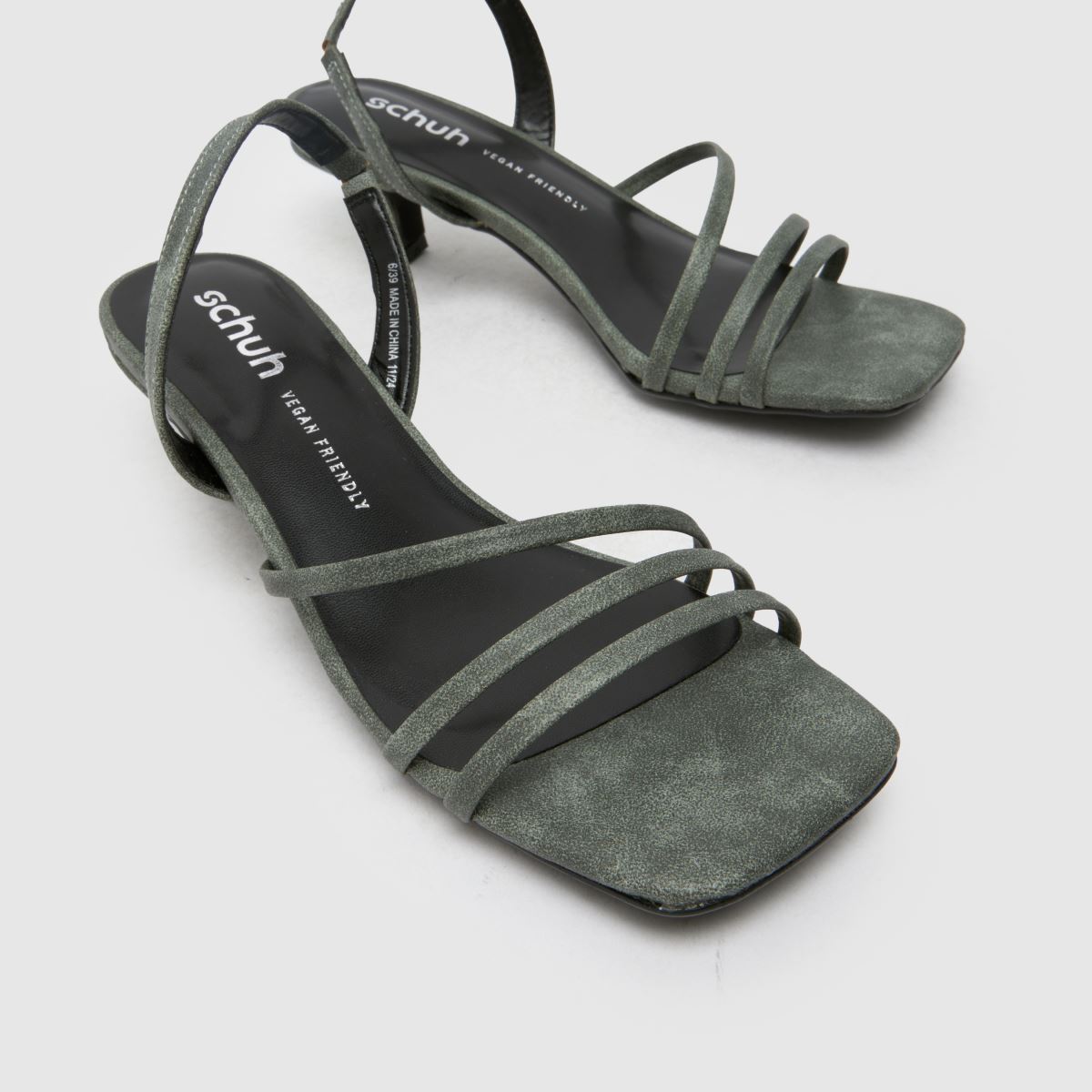 schuh  Steele Strappy Kitten in Green schuh  Steele Strappy Kitten in Green