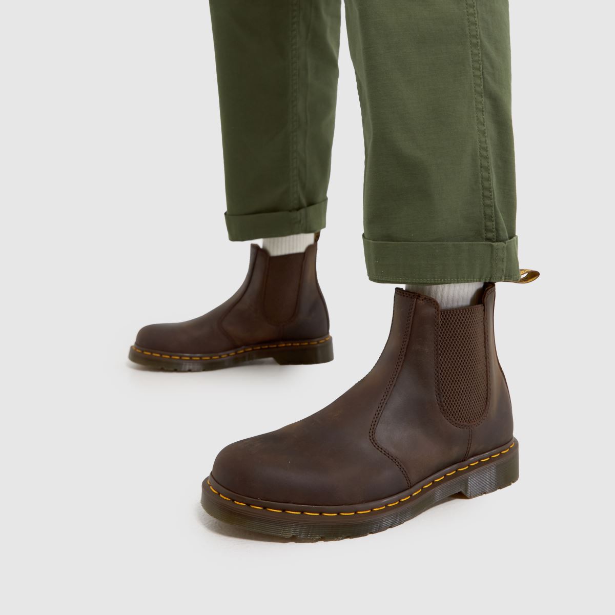 Dr Martens  2976 Yellow Stitch in Dark Brown Dr Martens  2976 Yellow Stitch in Dark Brown