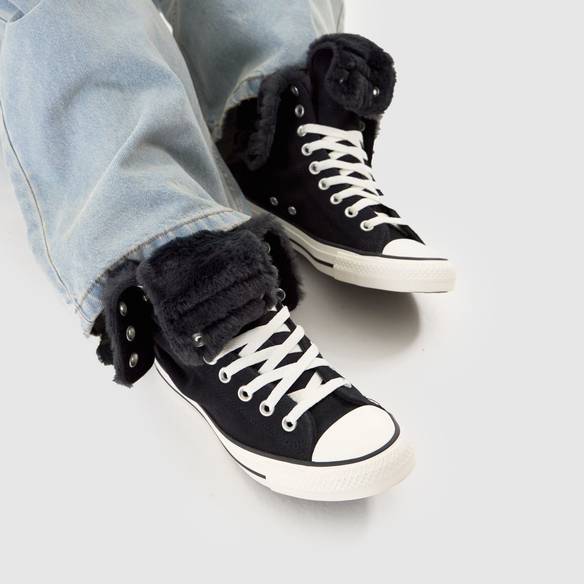 Converse  All Star Fold Over XHi in Black Converse  All Star Fold Over XHi in Black