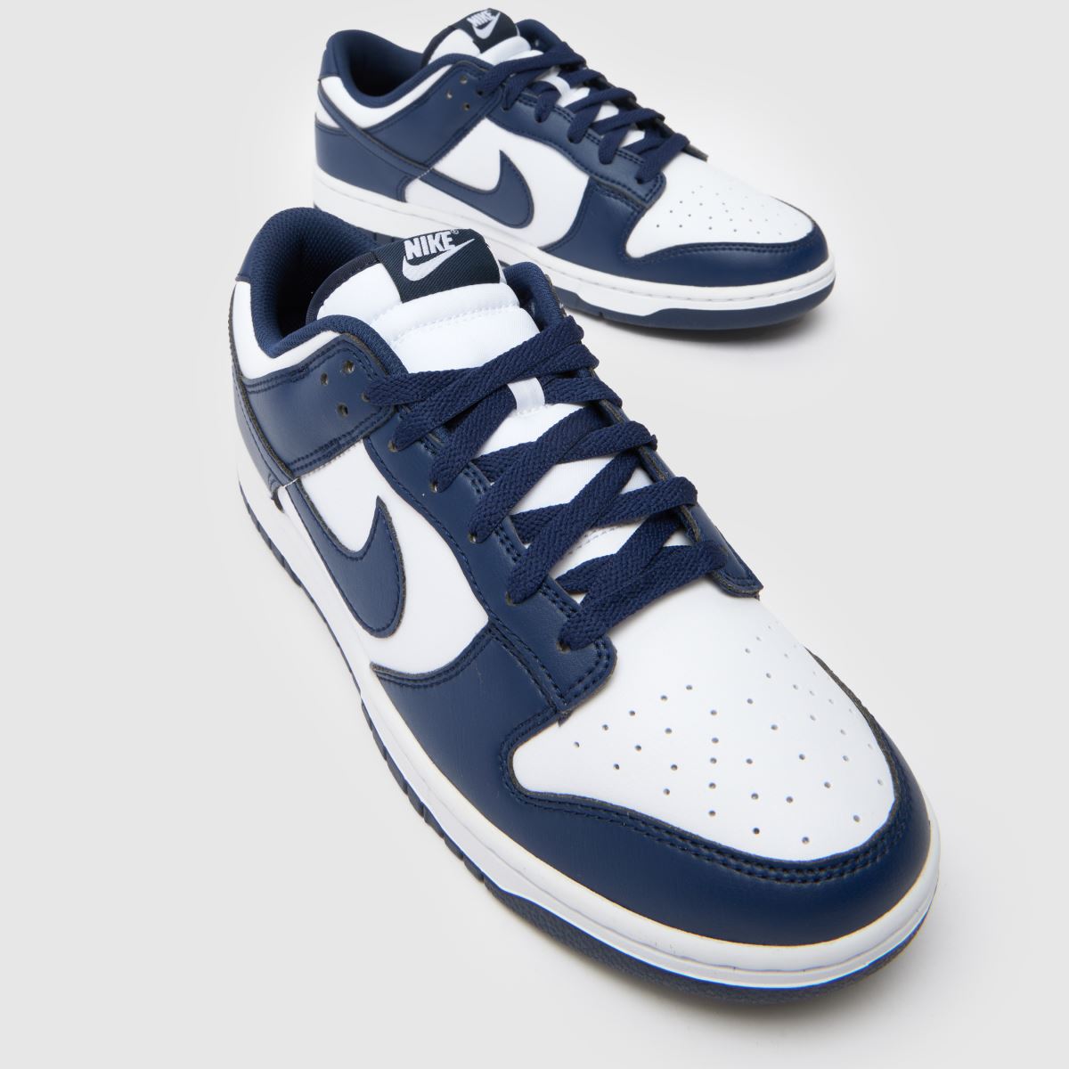 Nike  Dunk Low in White & Navy Nike  Dunk Low in White & Navy