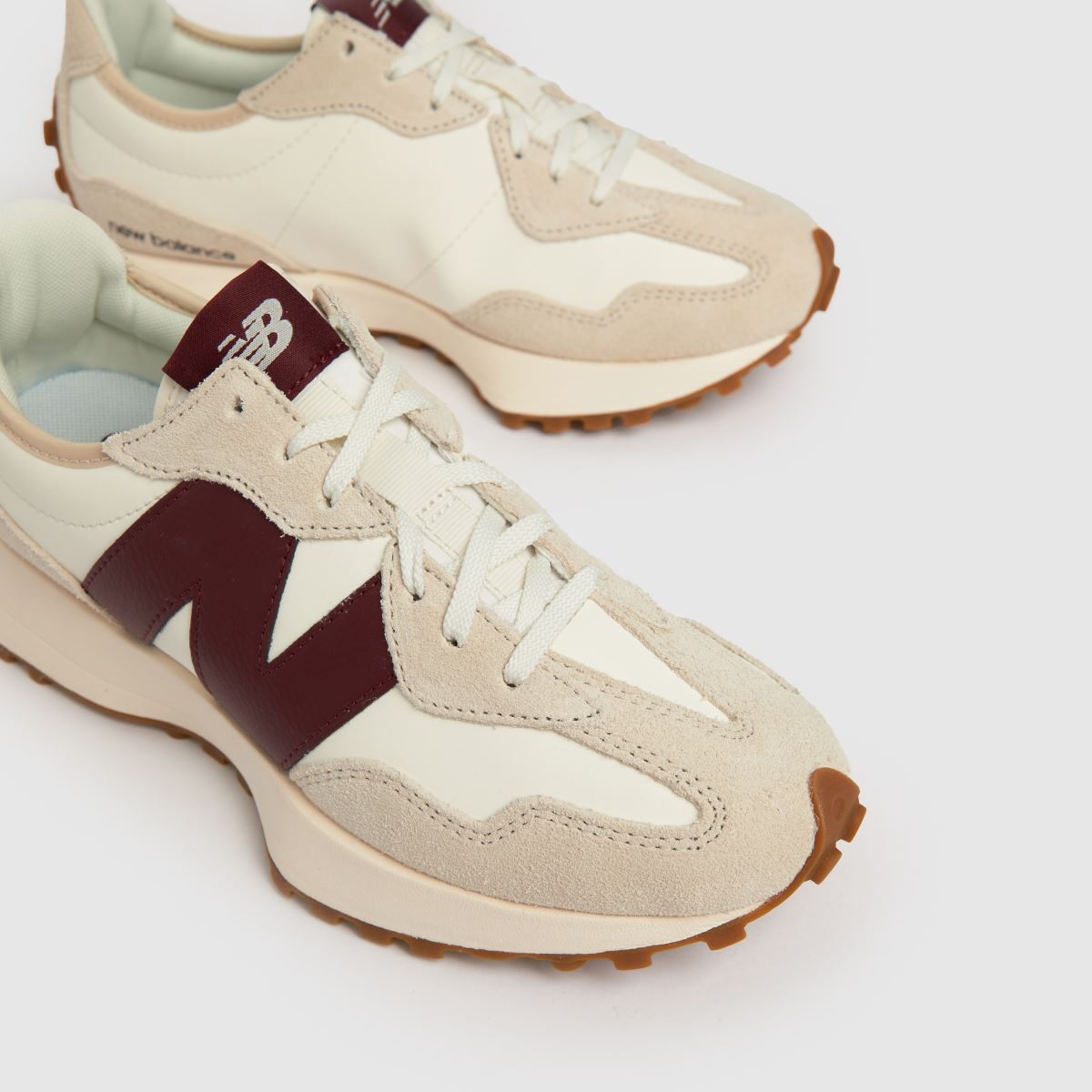 New Balance  327 in White & Burgundy New Balance  327 in White & Burgundy