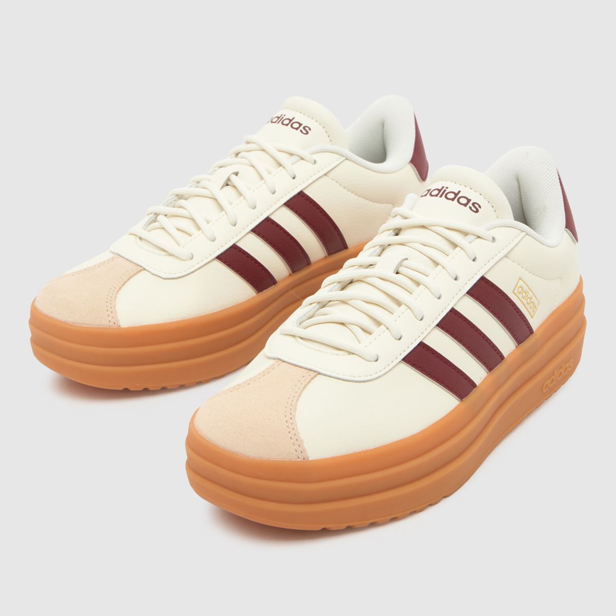 adidas  VL Court Bold in White & Burgundy adidas  VL Court Bold in White & Burgundy