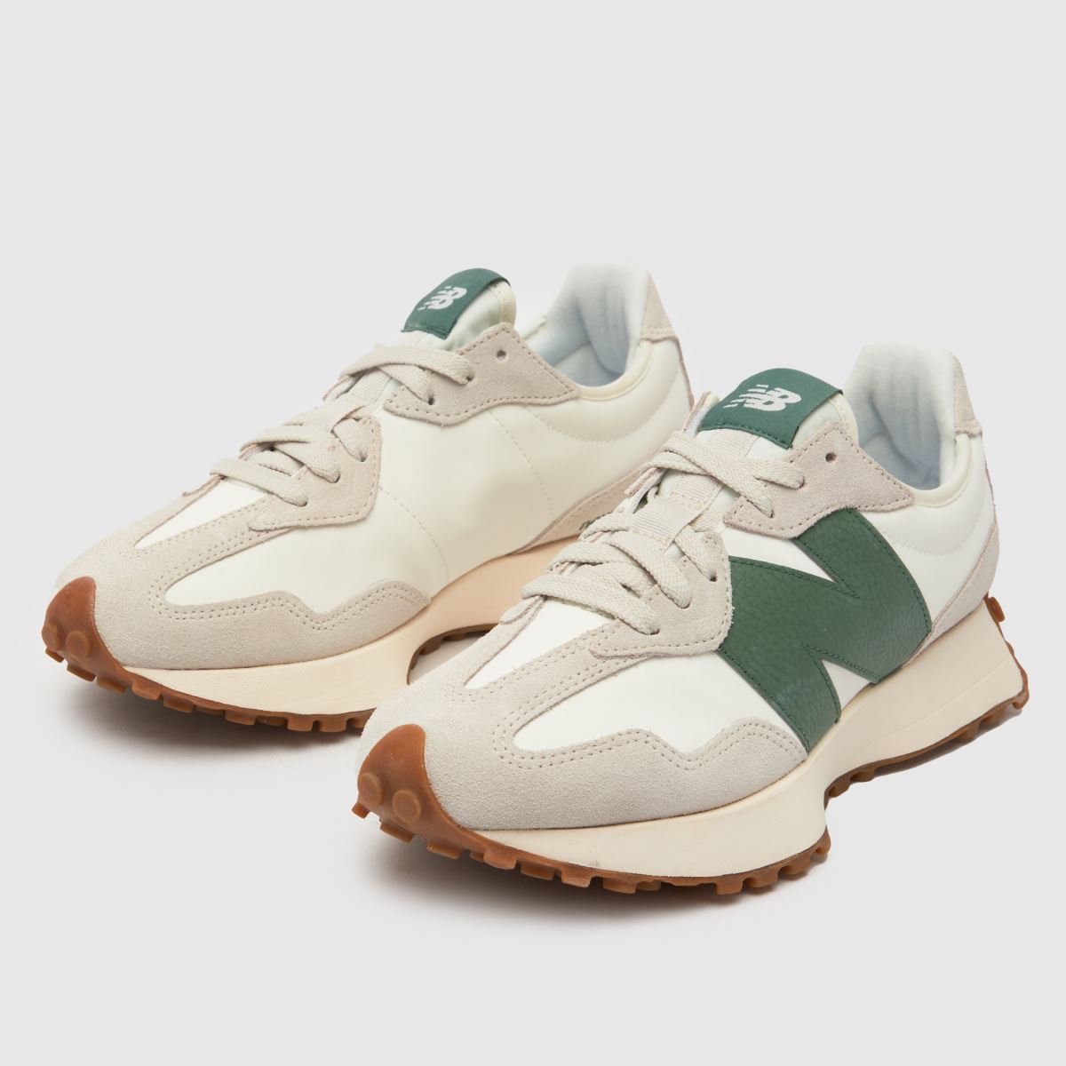 New Balance  327 in White & Green New Balance  327 in White & Green