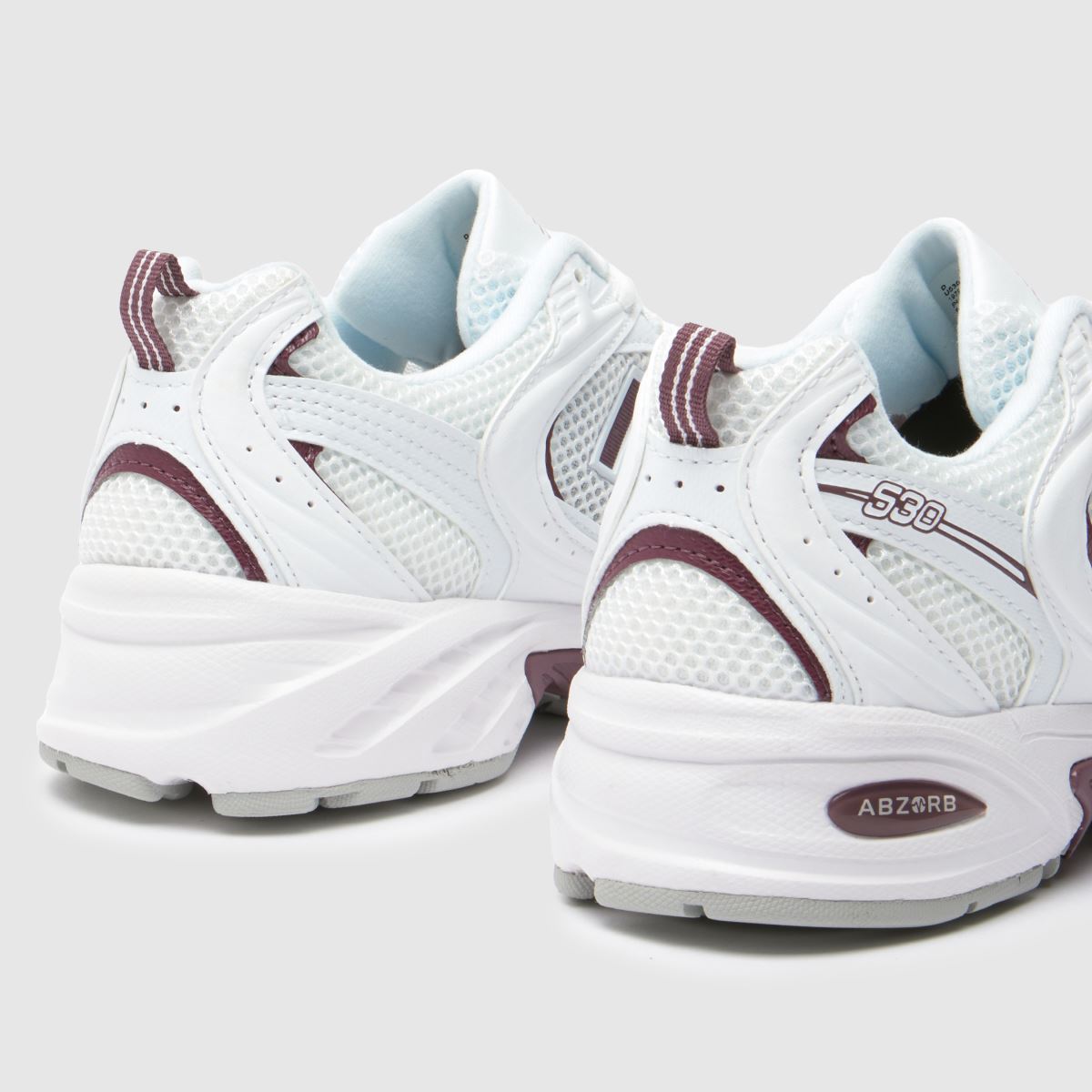 new balance  530 in White & Burgundy new balance  530 in White & Burgundy