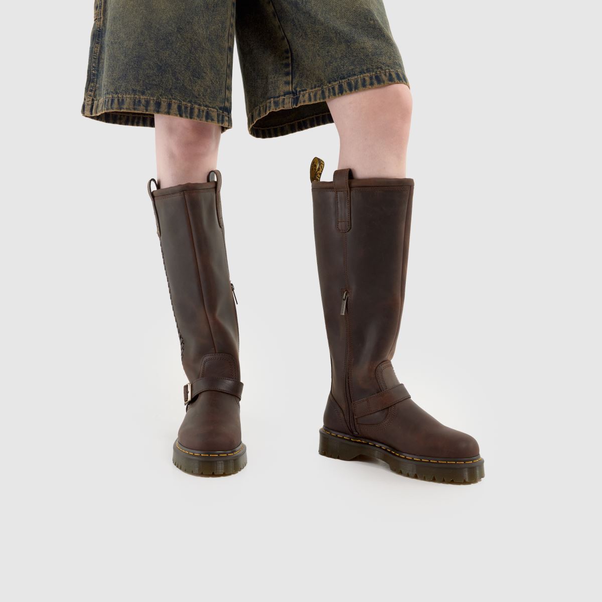 Dr Martens  Anistone Biker in Dark Brown Dr Martens  Anistone Biker in Dark Brown