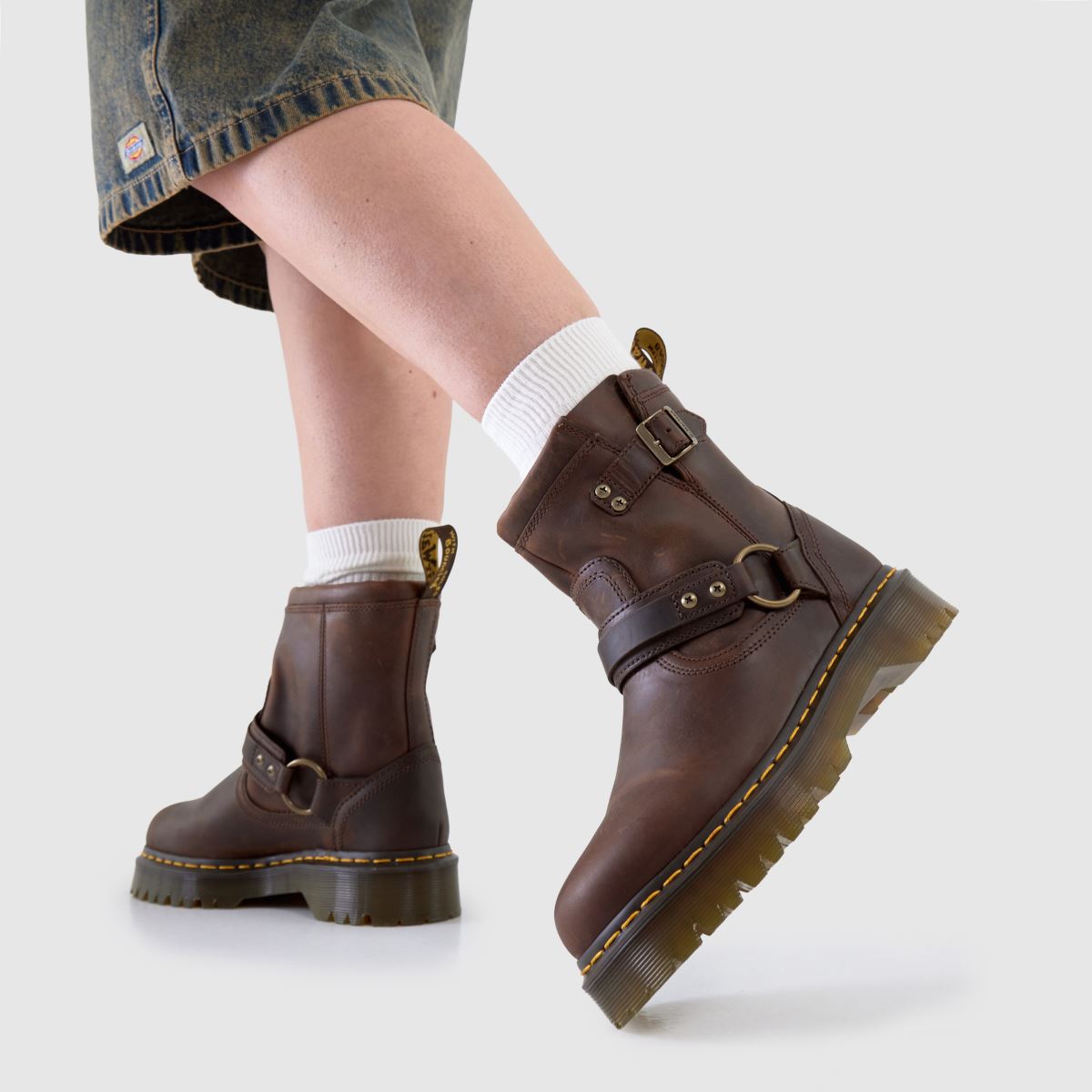 Dr Martens  Anistone Harness Ankle in Dark Brown Dr Martens  Anistone Harness Ankle in Dark Brown