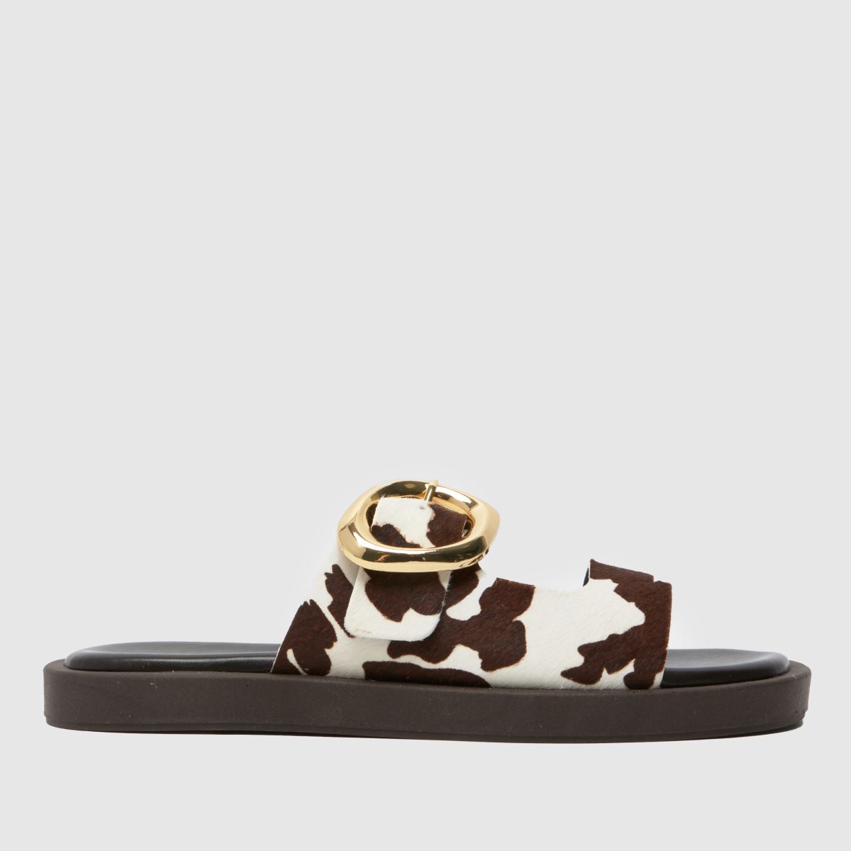 schuh  Teela Buckle Footwear in Brown & White schuh  Teela Buckle Footwear in Brown & White