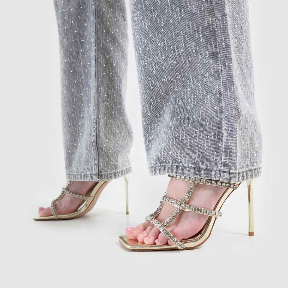 SIMMI  Leisa Diamante Mule in Gold SIMMI  Leisa Diamante Mule in Gold