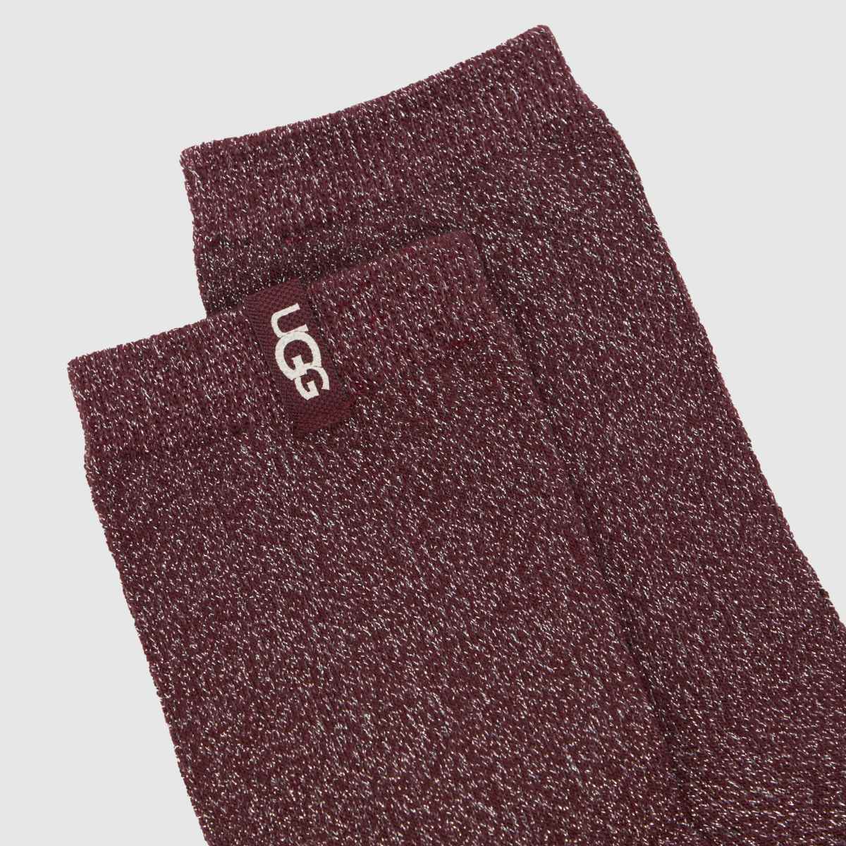 UGG  Lavinia Shimmer Quarter Sock in Burgundy UGG  Lavinia Shimmer Quarter Sock in Burgundy