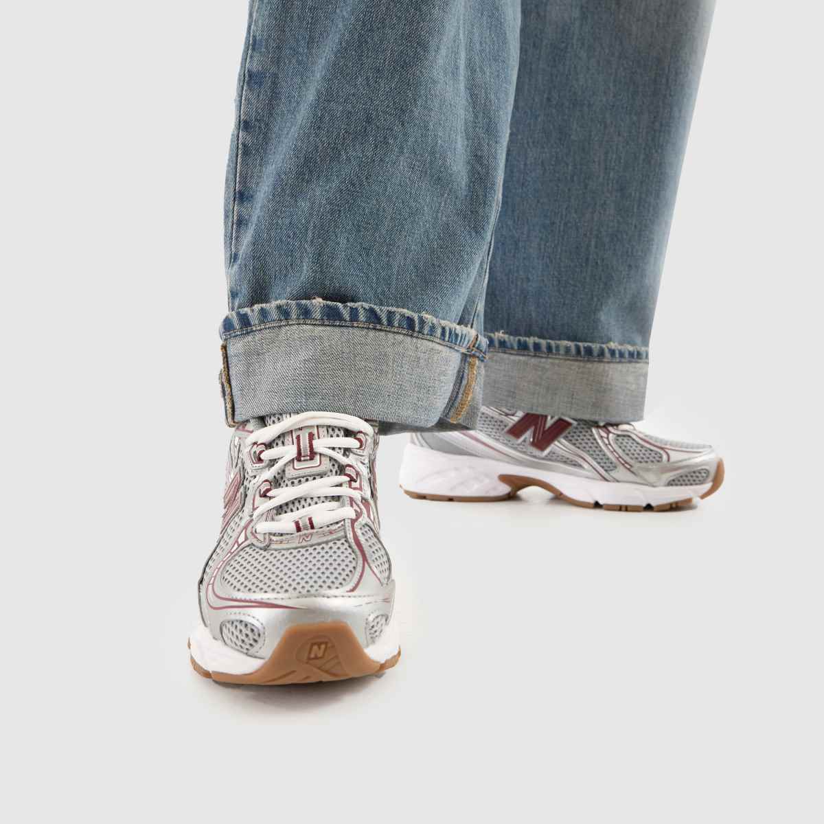 New Balance  740 in White & Burgundy New Balance  740 in White & Burgundy