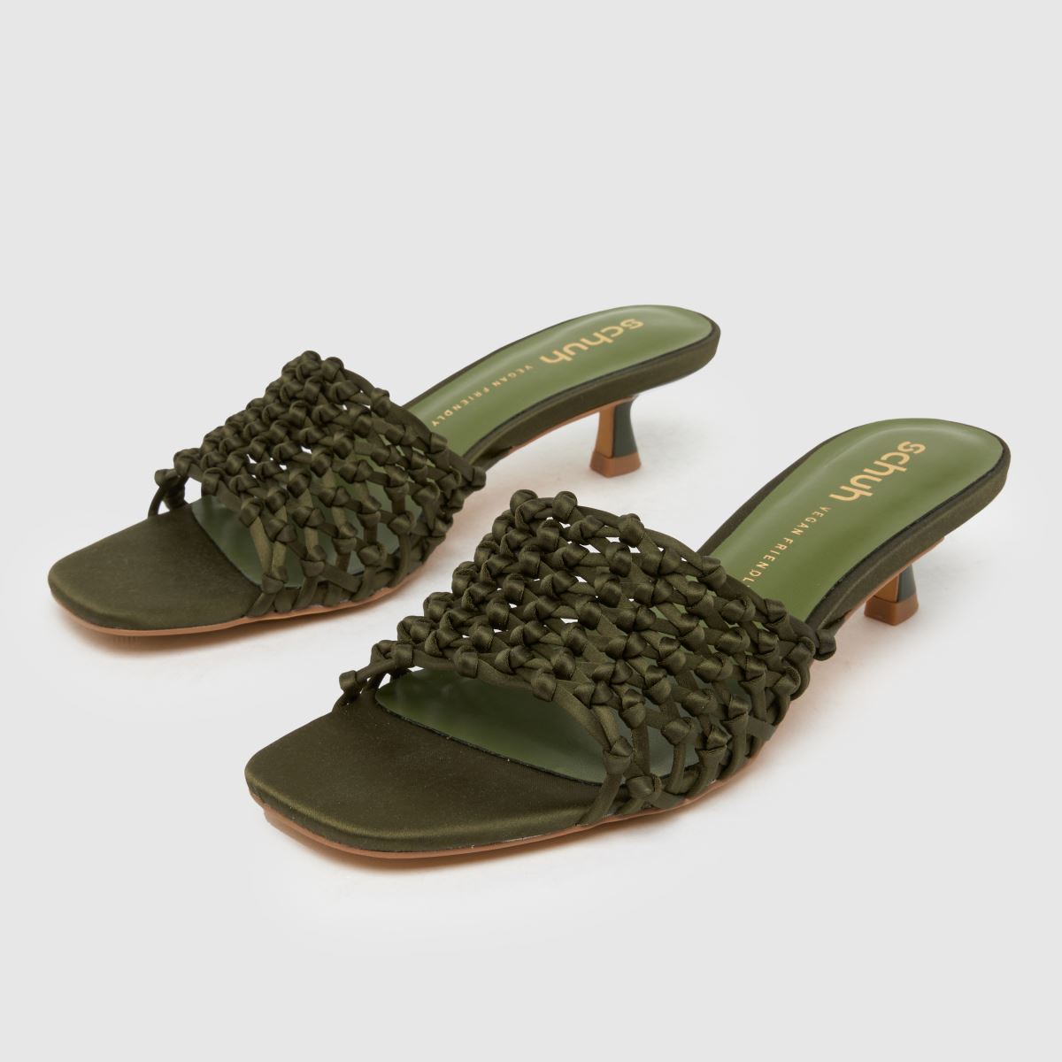 schuh  Sorin Woven Mule in Khaki schuh  Sorin Woven Mule in Khaki