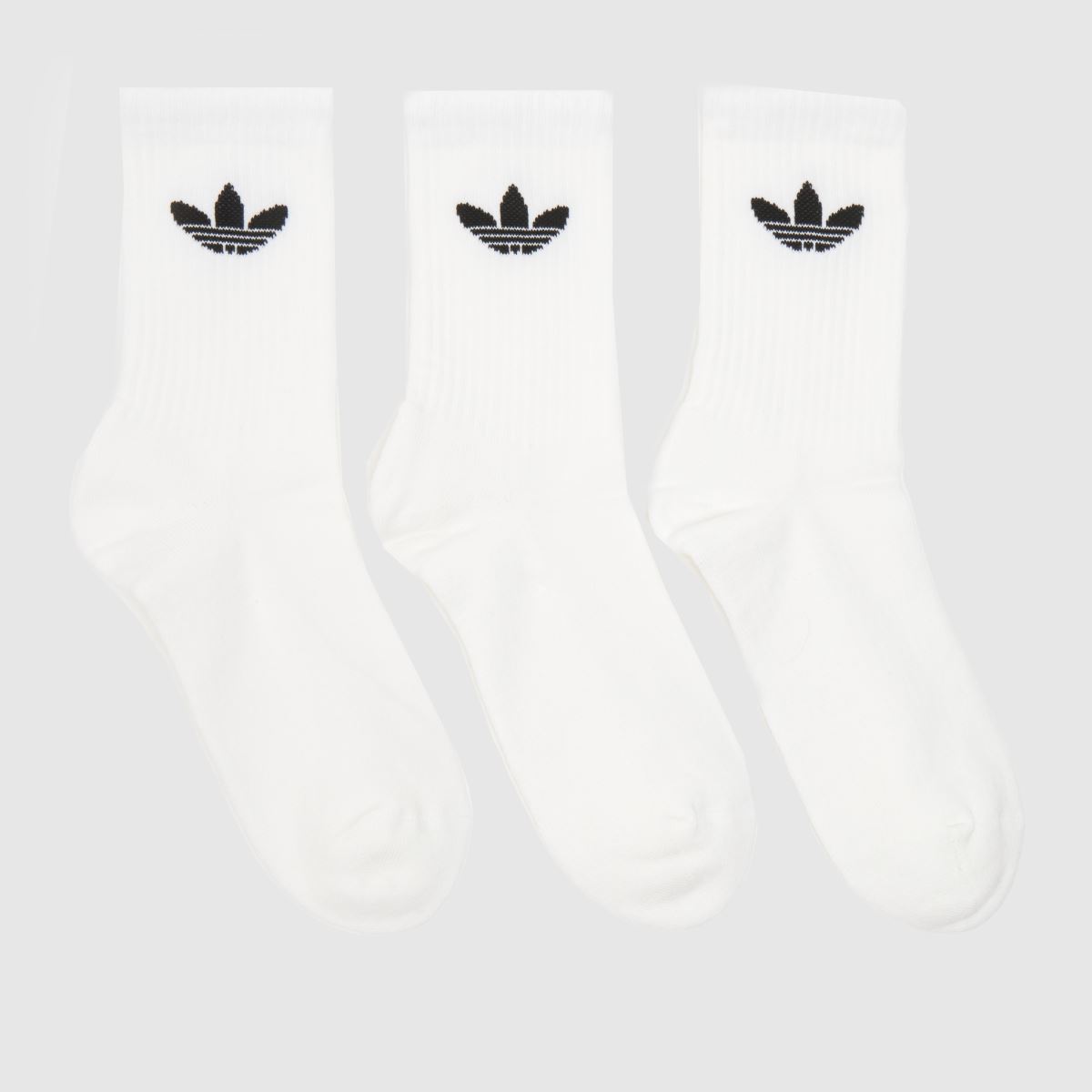 adidas  Originals Crew Sock 3 Pack in White & Black adidas  Originals Crew Sock 3 Pack in White & Black