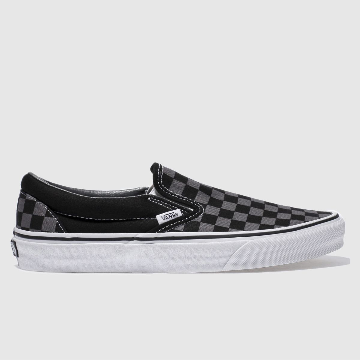 Vans  Classic Slip On in Black & Grey Vans  Classic Slip On in Black & Grey