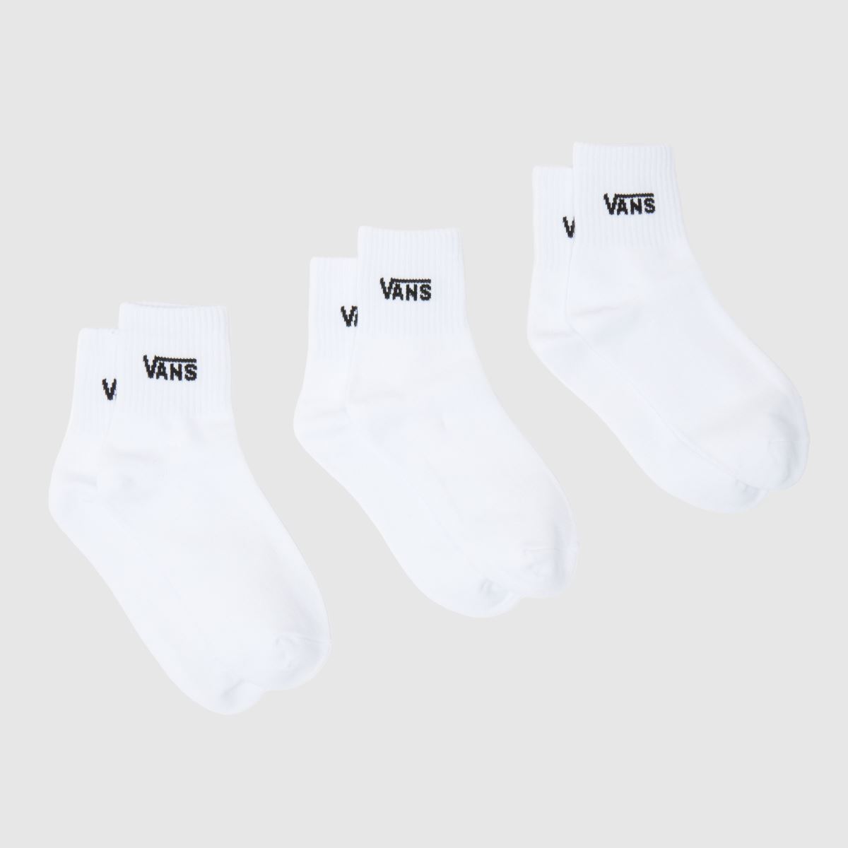 Vans  Half Crew Sock 3 Pack in White & Black Vans  Half Crew Sock 3 Pack in White & Black
