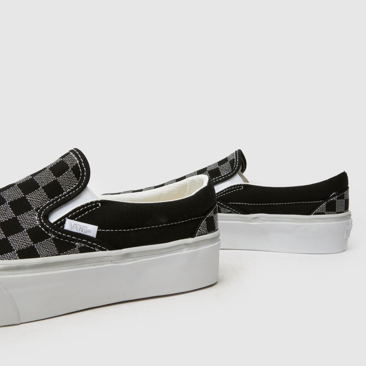 Vans  Classic Slip On Platform in Black & Grey Vans  Classic Slip On Platform in Black & Grey
