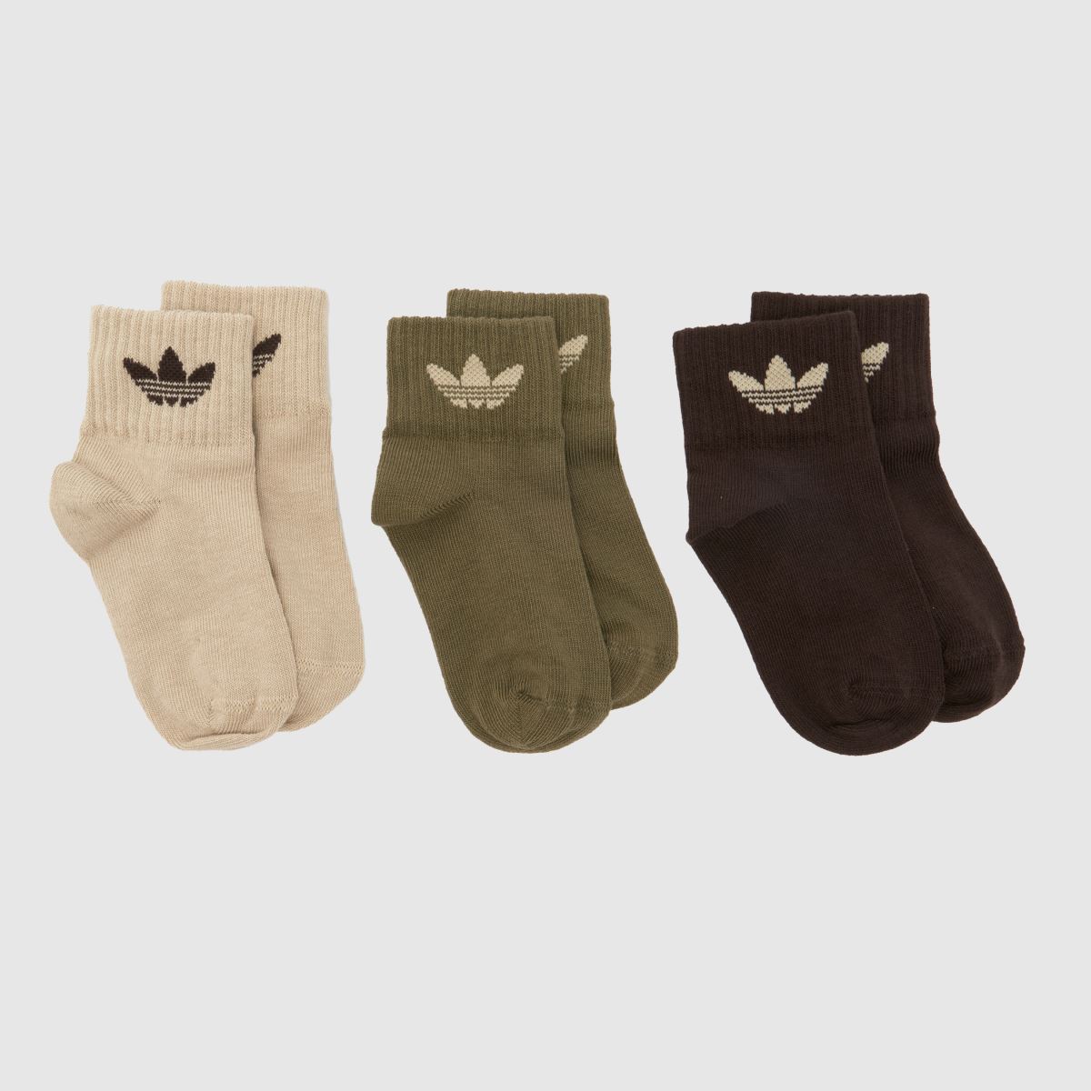 adidas  Kids Ankle Socks 3 Pack in Multi adidas  Kids Ankle Socks 3 Pack in Multi