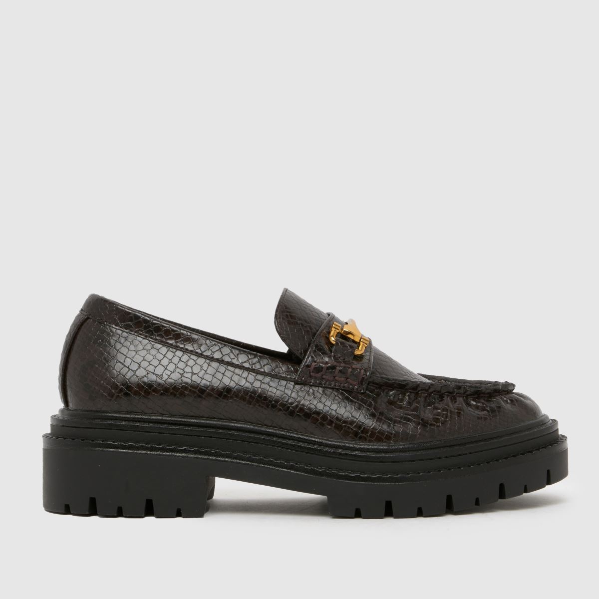 schuh  Lark Chunky Ruched Loafer in Brown schuh  Lark Chunky Ruched Loafer in Brown