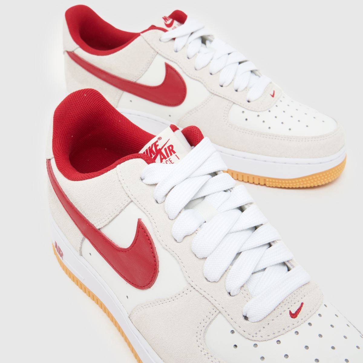 Nike  Air Force 1 in White & Red Nike  Air Force 1 in White & Red