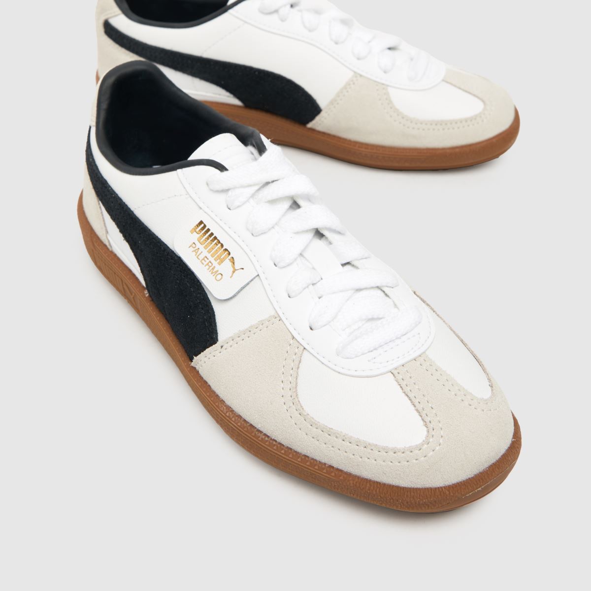 PUMA  Palermo Leather in White & Black PUMA  Palermo Leather in White & Black