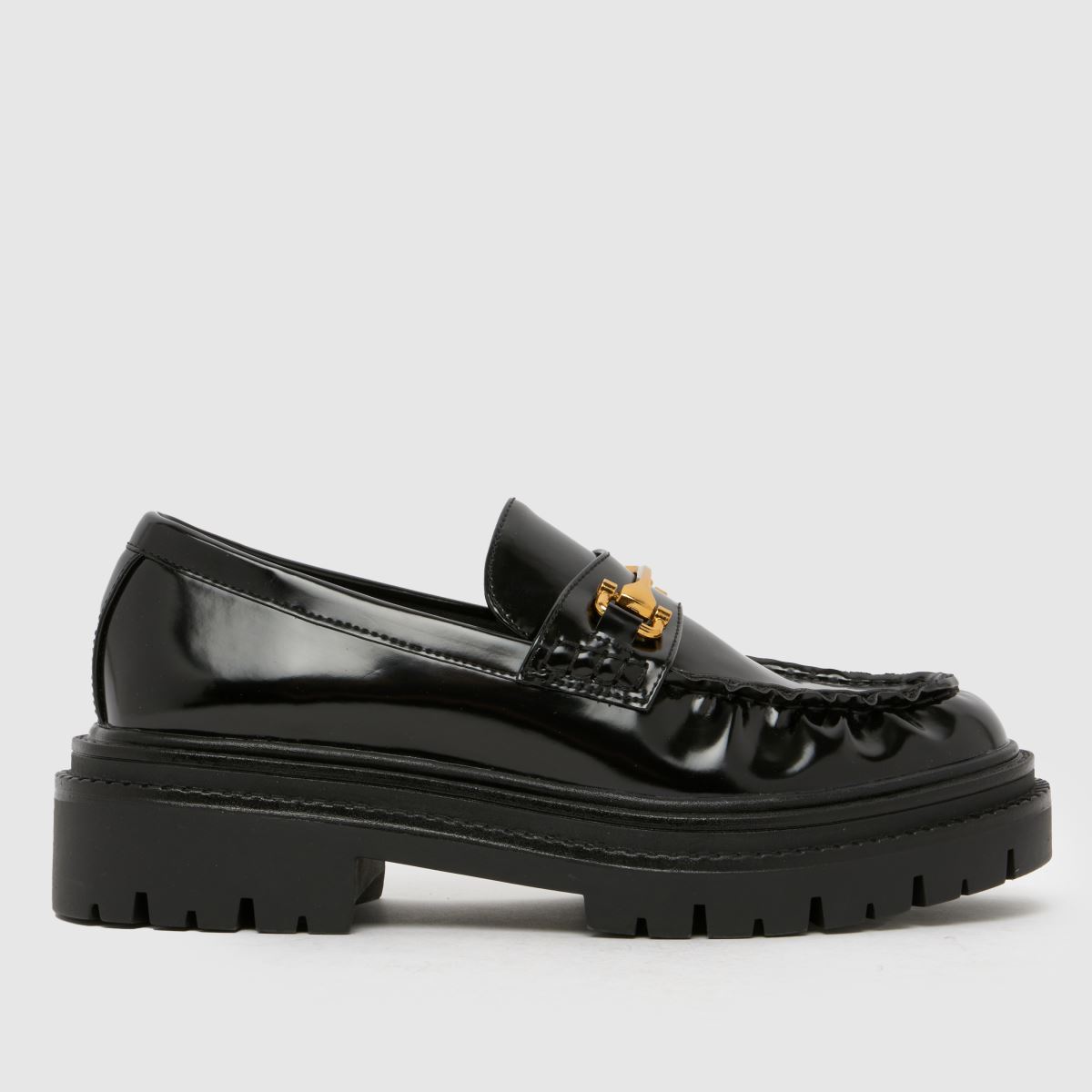 schuh  Lark Chunky Ruched Loafer in Black schuh  Lark Chunky Ruched Loafer in Black