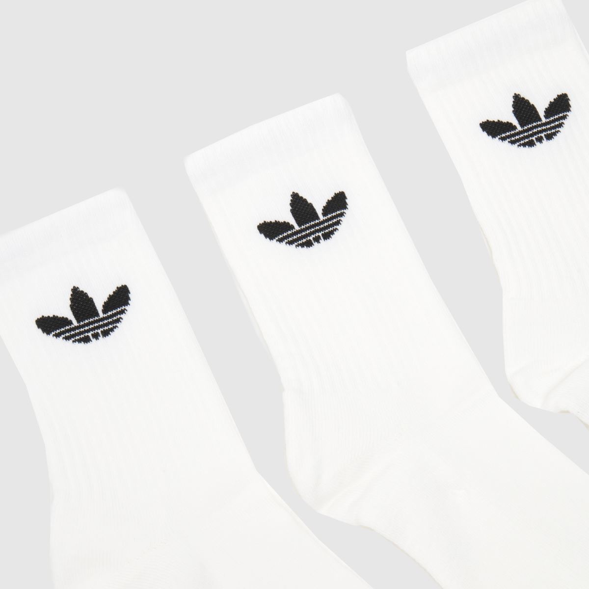 adidas  Originals Crew Sock 3 Pack in White & Black adidas  Originals Crew Sock 3 Pack in White & Black