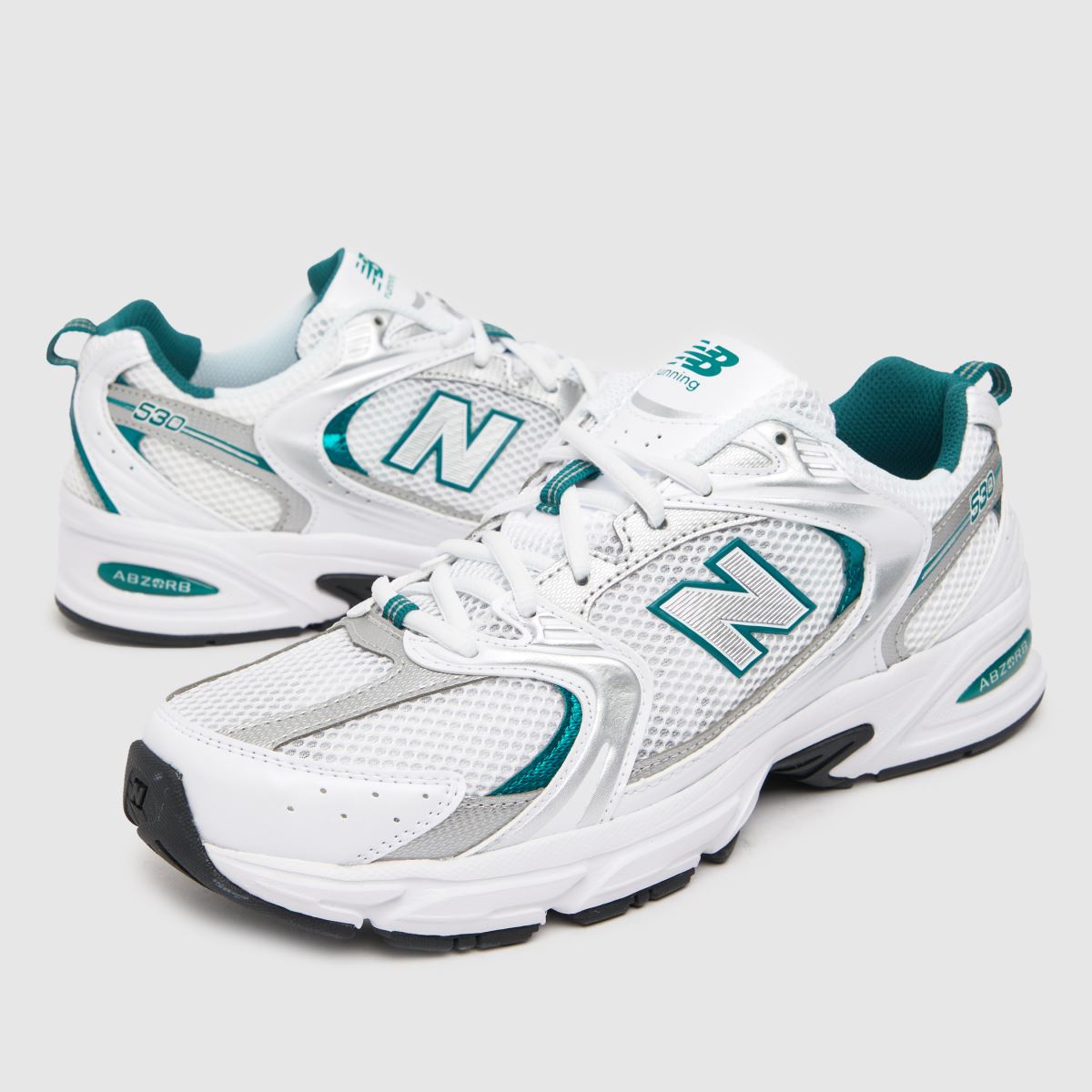 New Balance  530 in White & Green New Balance  530 in White & Green