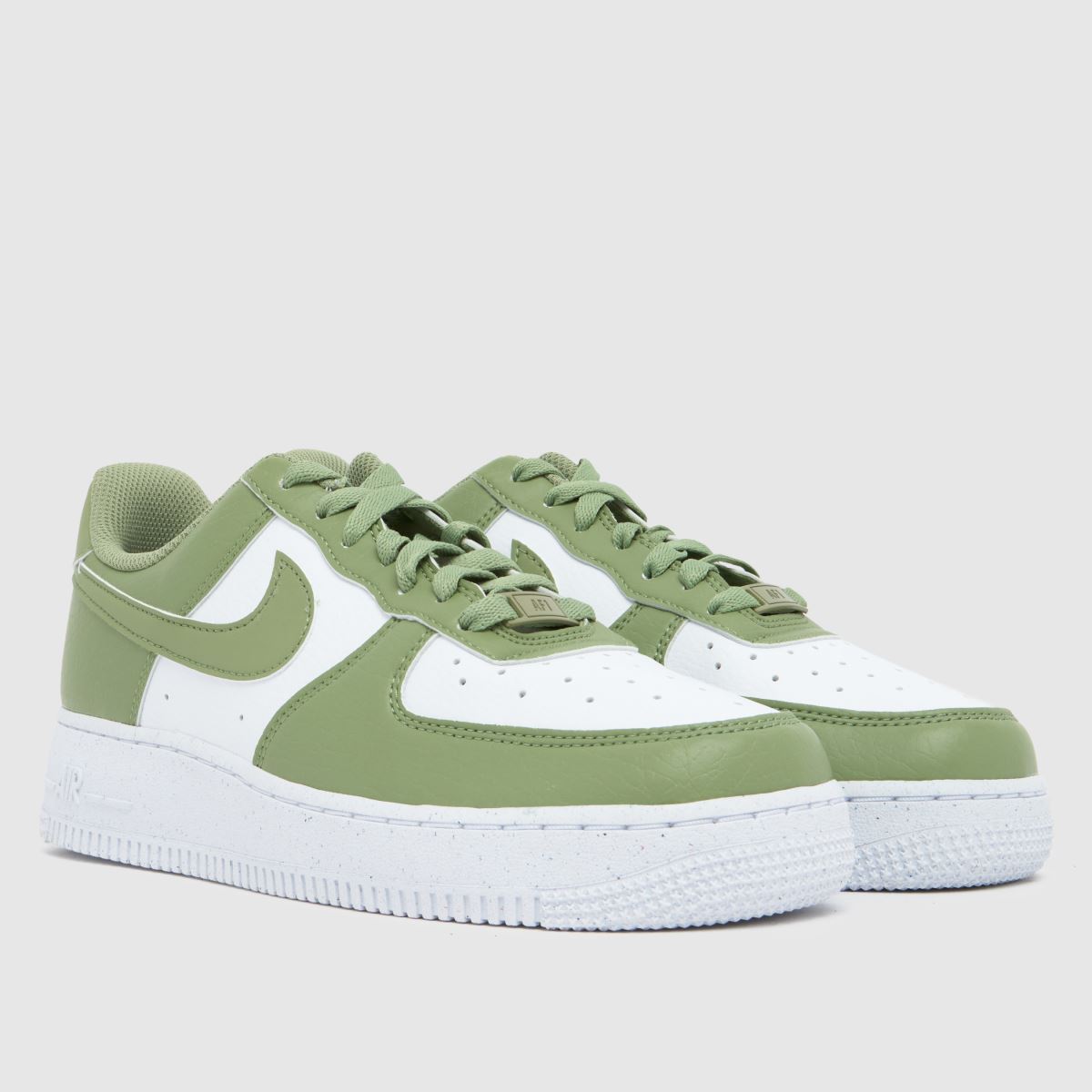 Nike  Air Force 1 in White & Green Nike  Air Force 1 in White & Green
