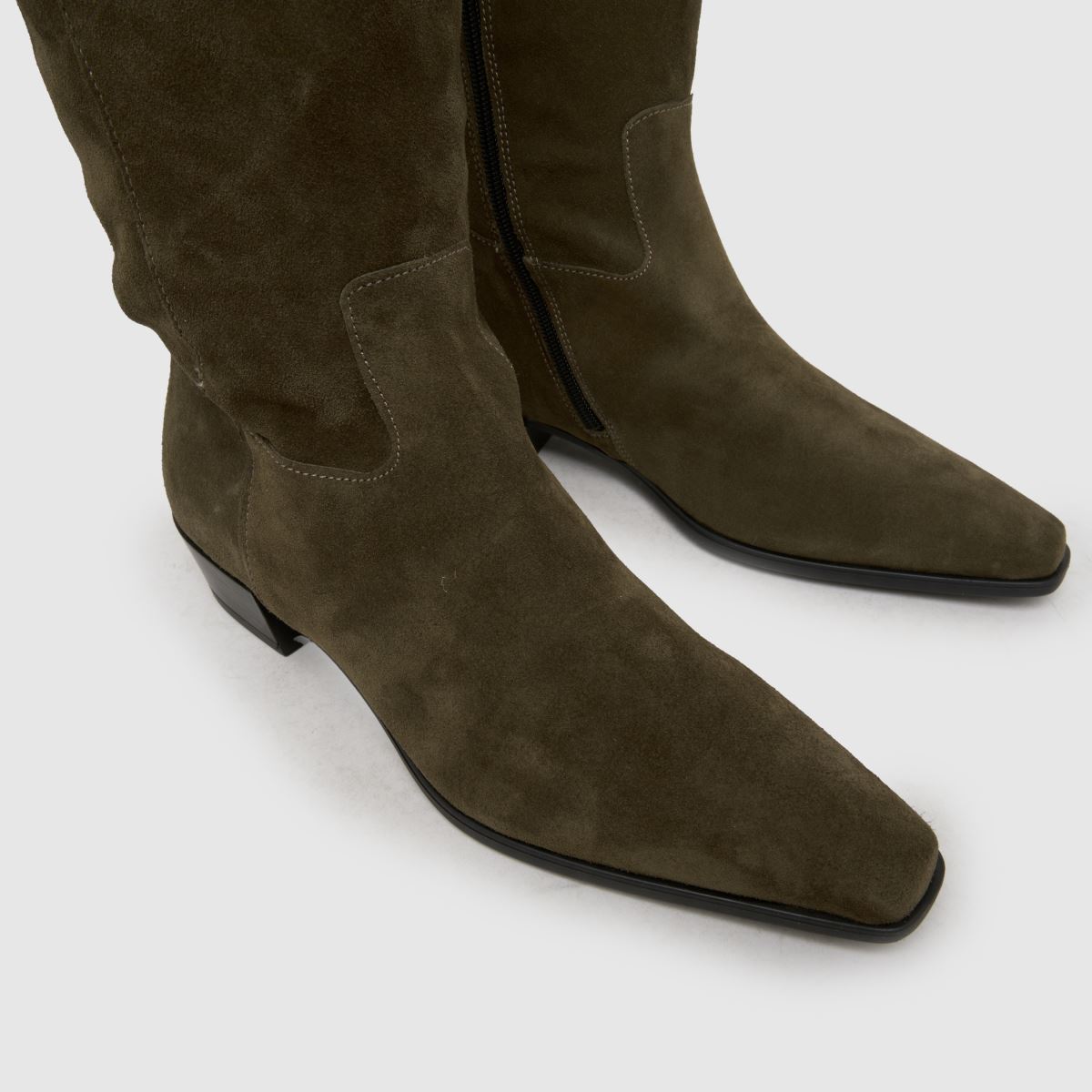 schuh  Daffy Suede Over The Knee in Dark Green schuh  Daffy Suede Over The Knee in Dark Green