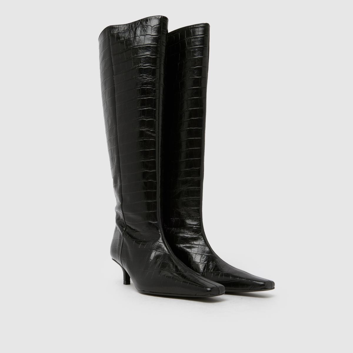 schuh  Darce Leather Wide Leg Knee in Black schuh  Darce Leather Wide Leg Knee in Black