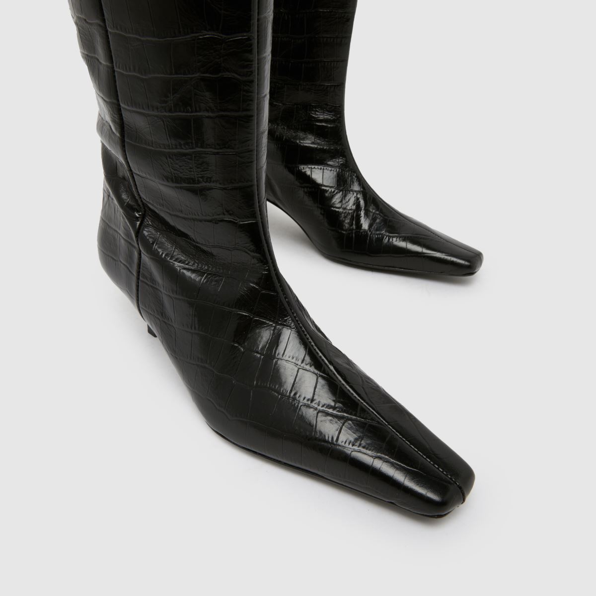 schuh  Darce Leather Wide Leg Knee in Black schuh  Darce Leather Wide Leg Knee in Black