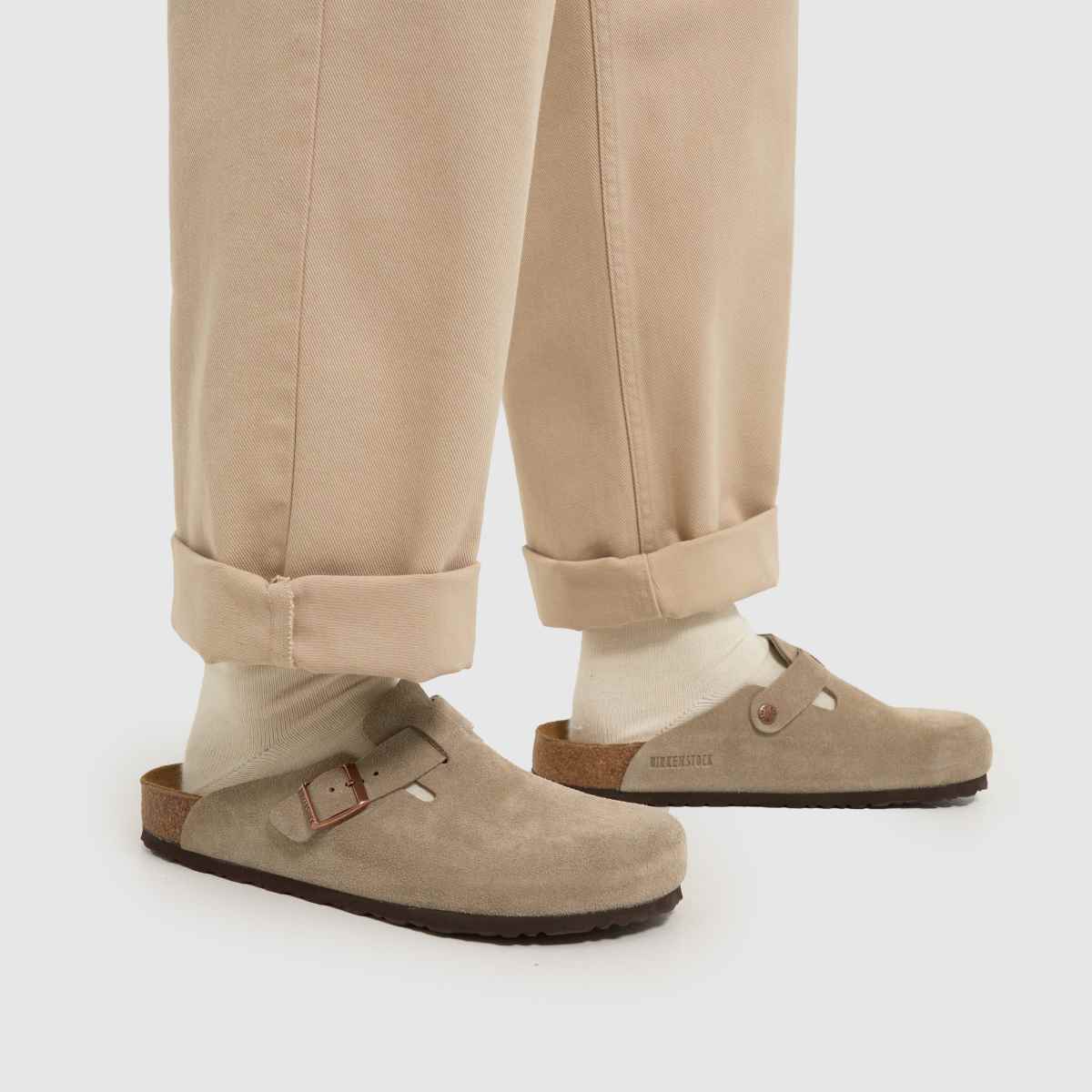 BIRKENSTOCK  Boston Clog in Taupe BIRKENSTOCK  Boston Clog in Taupe