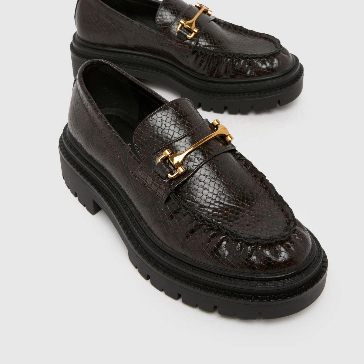 schuh  Lark Chunky Ruched Loafer in Brown schuh  Lark Chunky Ruched Loafer in Brown