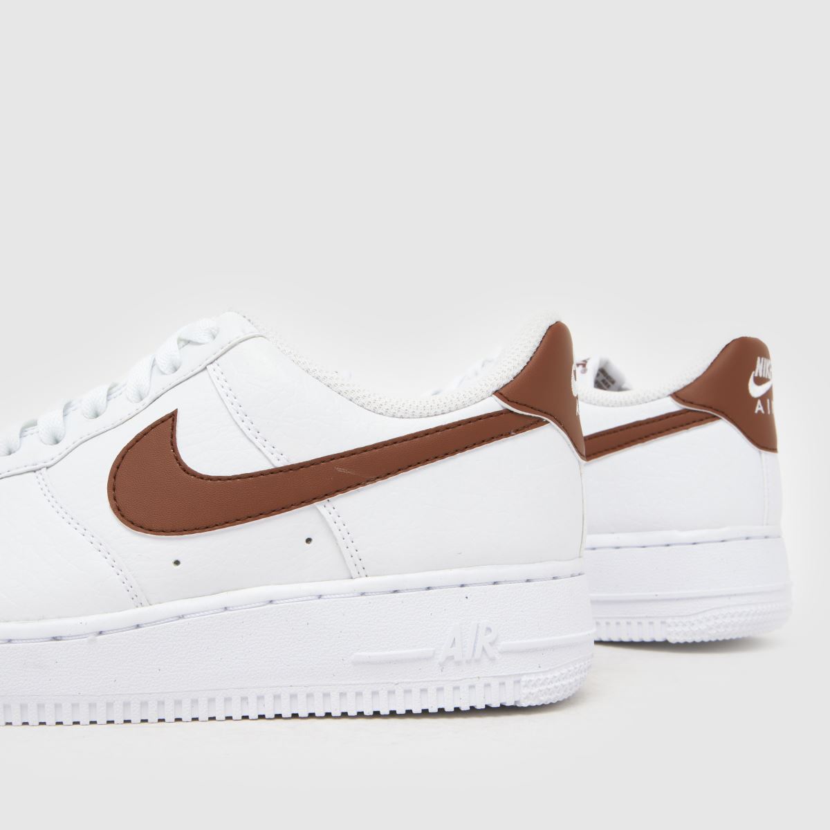 Nike  Air Force 1 in White & Brown Nike  Air Force 1 in White & Brown