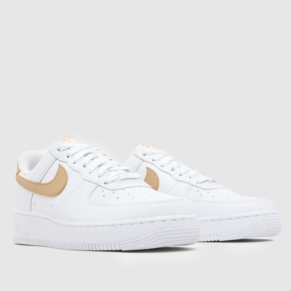 Nike  Air Force 1 in White & Beige Nike  Air Force 1 in White & Beige