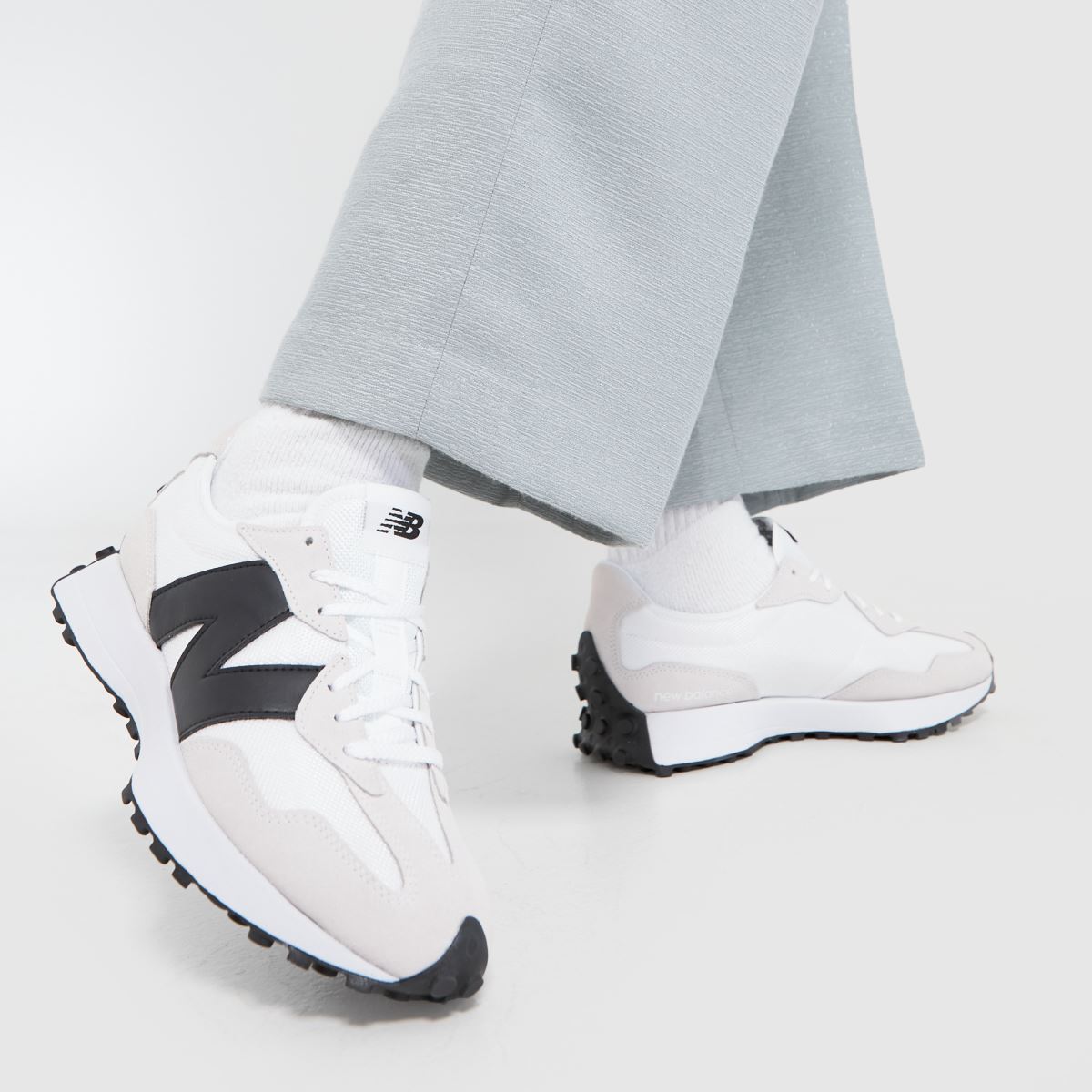 New Balance  327 in White & Black New Balance  327 in White & Black