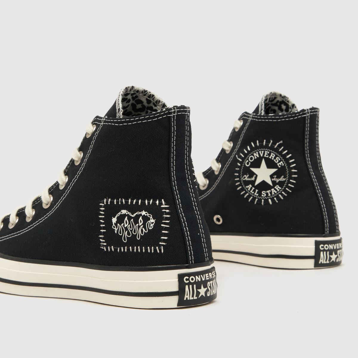 Converse  All Star Hi Bold Scene in White & Black Converse  All Star Hi Bold Scene in White & Black