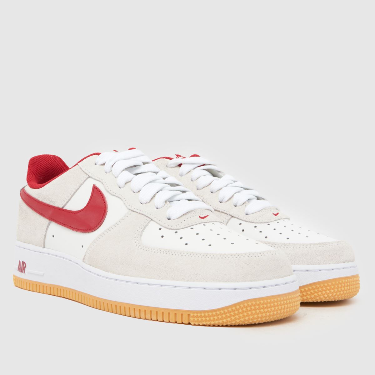 Nike  Air Force 1 in White & Red Nike  Air Force 1 in White & Red
