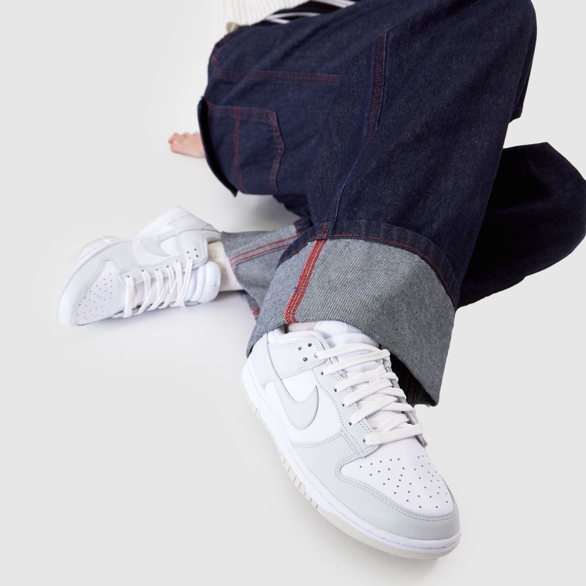 Nike  Dunk Low in White & grey Nike  Dunk Low in White & grey