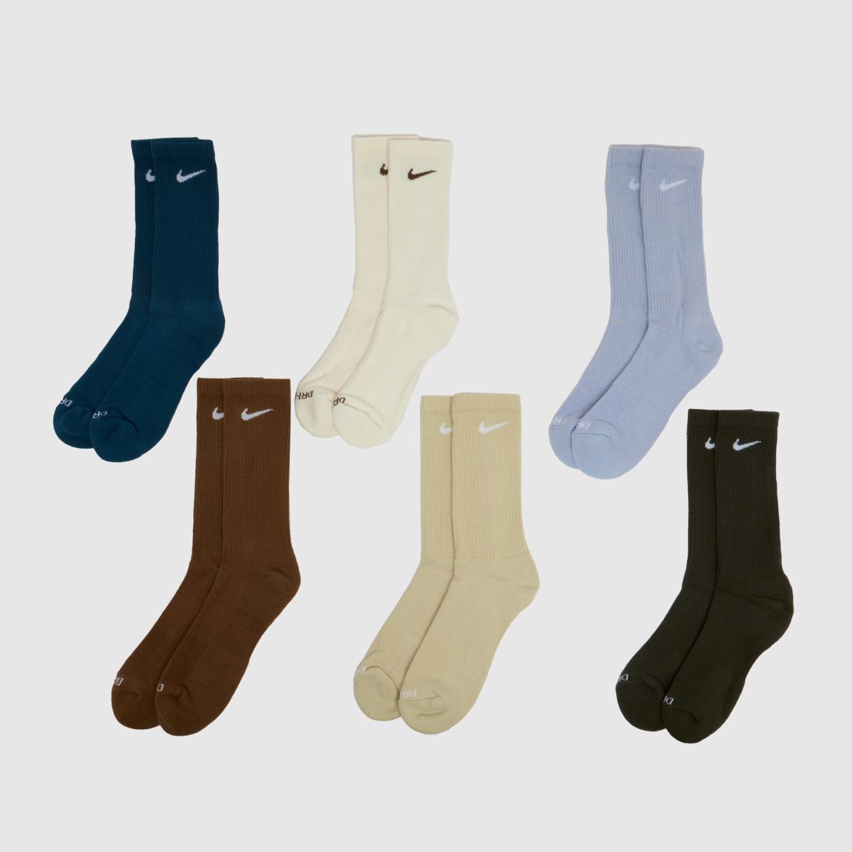 Nike  Everyday Plus Crew Socks 6 PK in Multi Nike  Everyday Plus Crew Socks 6 PK in Multi