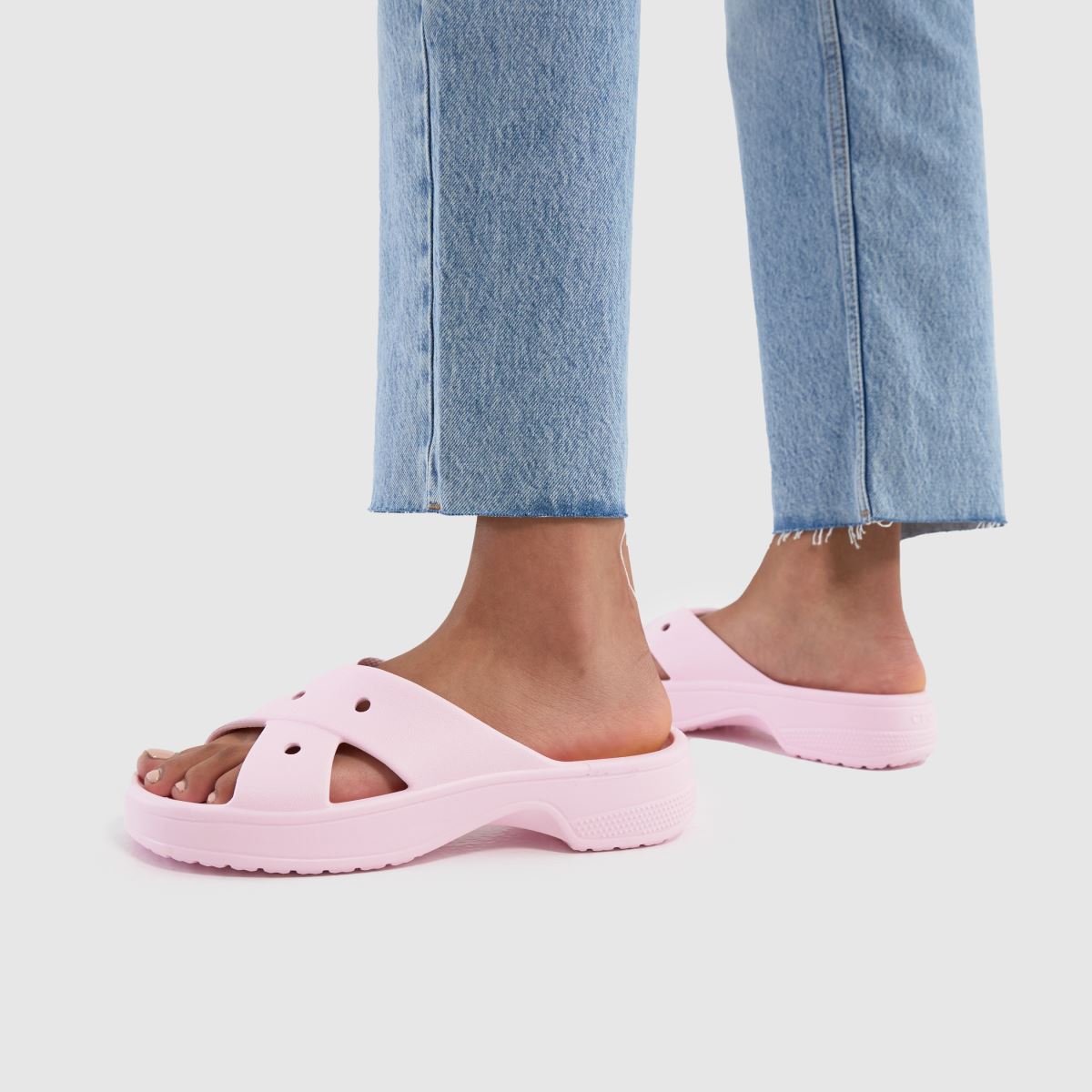 Crocs  Cross Strap Slide in Pink Crocs  Cross Strap Slide in Pink