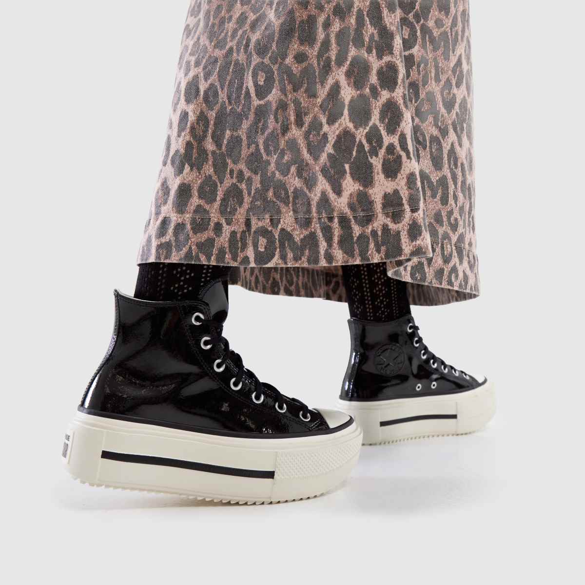 Converse  All Star Lift Double Stack in Black & White Converse  All Star Lift Double Stack in Black & White