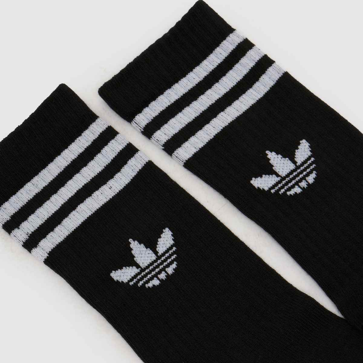 adidas  Kids Crew Sock 3PK in White & Black adidas  Kids Crew Sock 3PK in White & Black