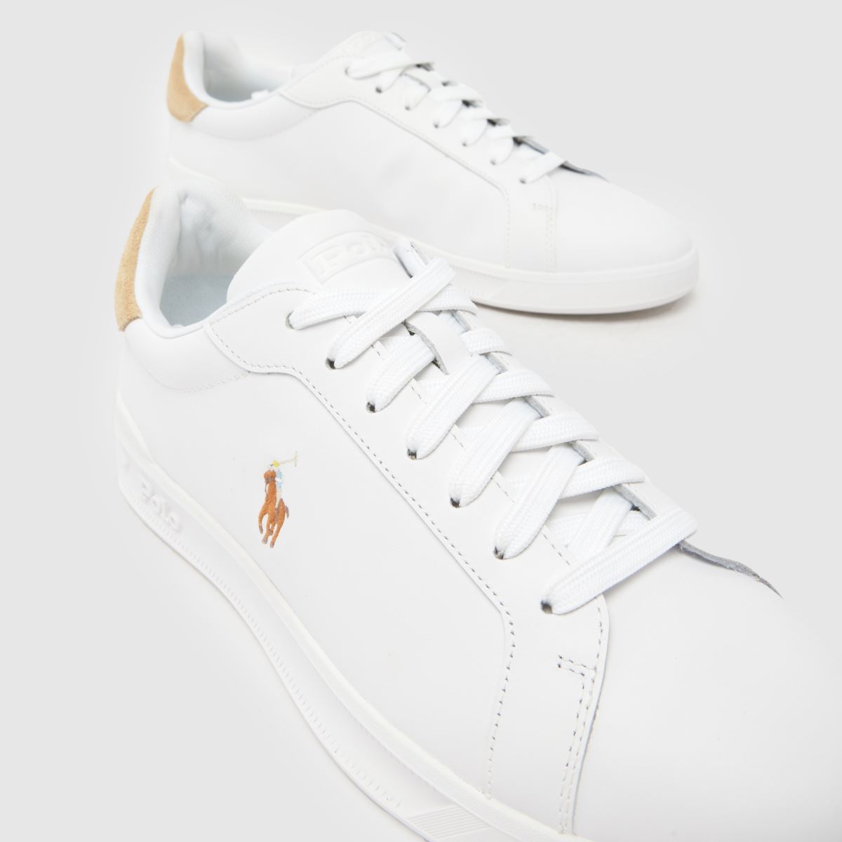 Polo Ralph Lauren  Heritage Court II in White & Beige Polo Ralph Lauren  Heritage Court II in White & Beige