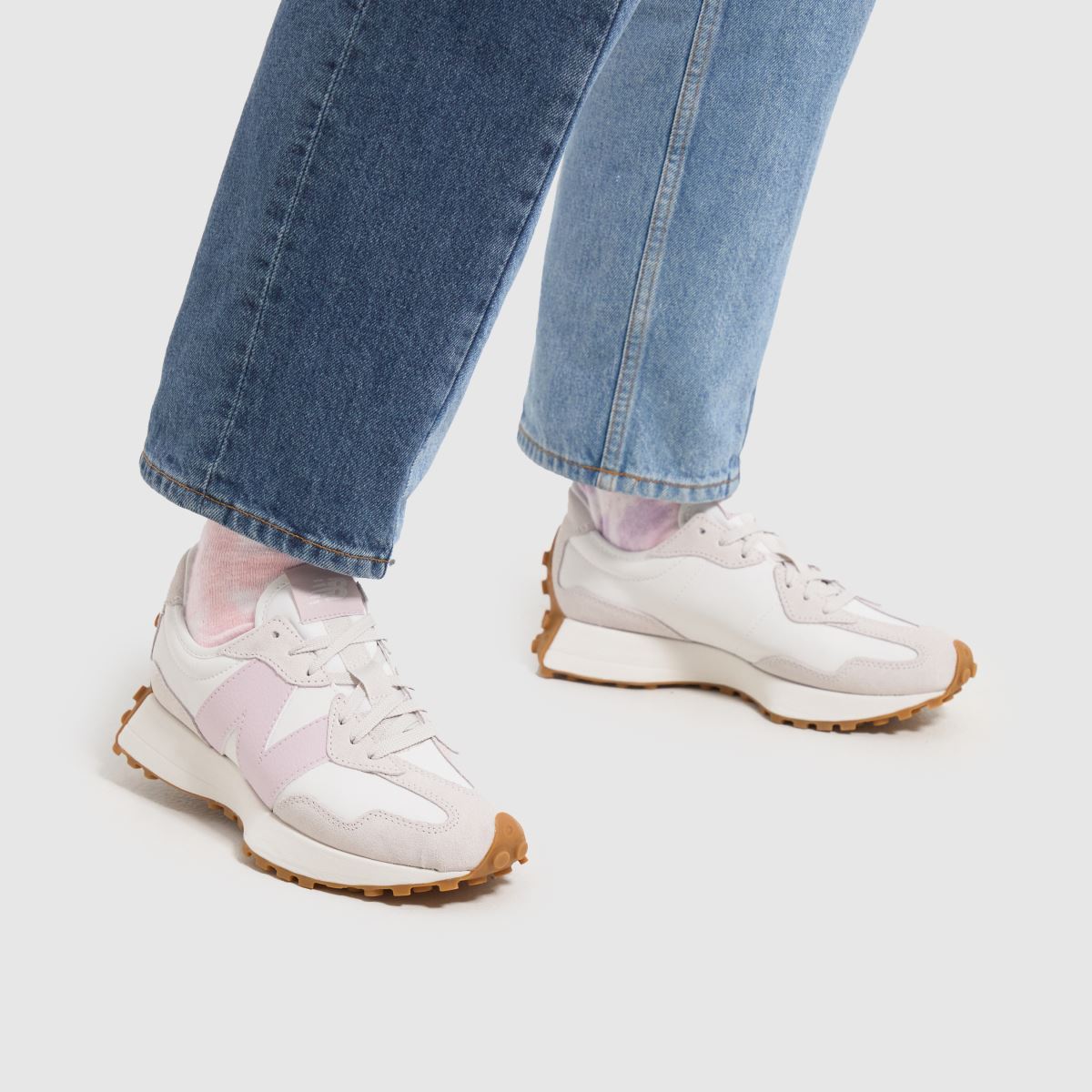 New Balance  327 in White & Pink New Balance  327 in White & Pink