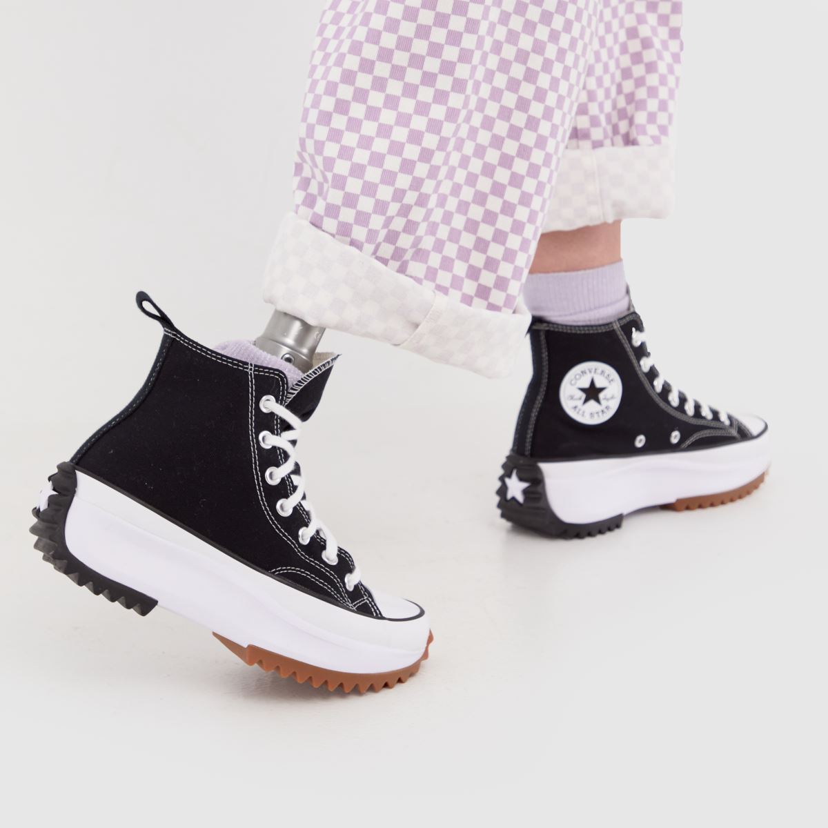 Converse  Run Star Hike Hi in Black & White Converse  Run Star Hike Hi in Black & White