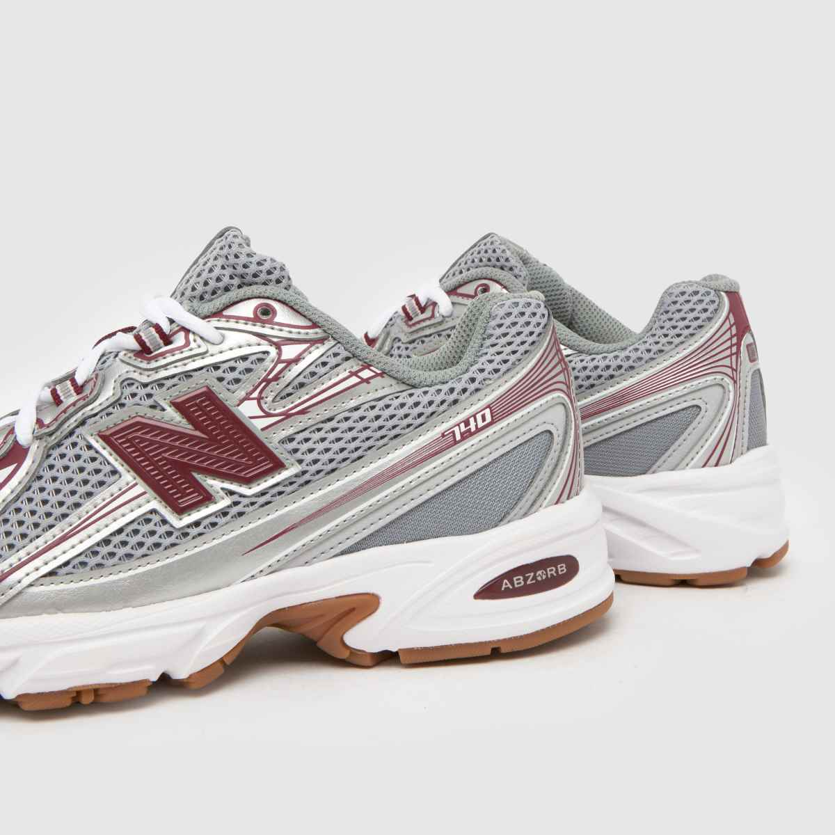 New Balance  740 in White & Burgundy New Balance  740 in White & Burgundy