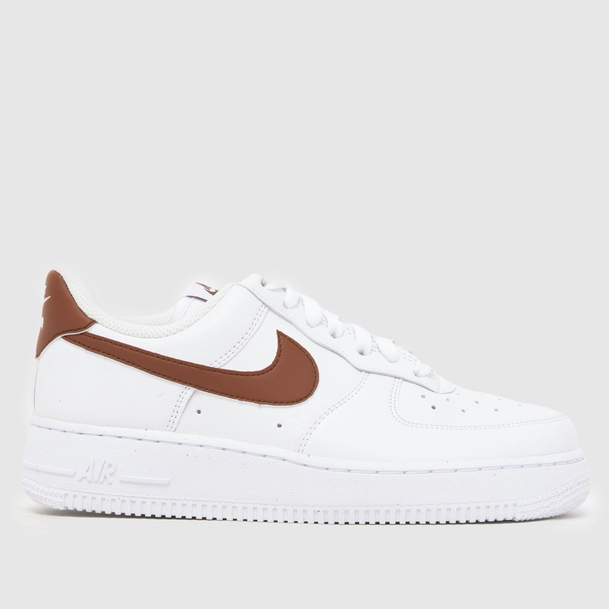 Nike  Air Force 1 in White & Brown Nike  Air Force 1 in White & Brown