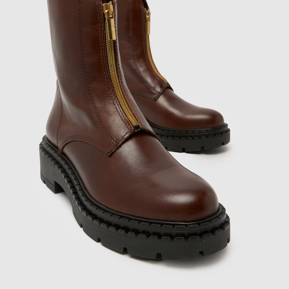 schuh  Amber Leather Zip in Brown schuh  Amber Leather Zip in Brown